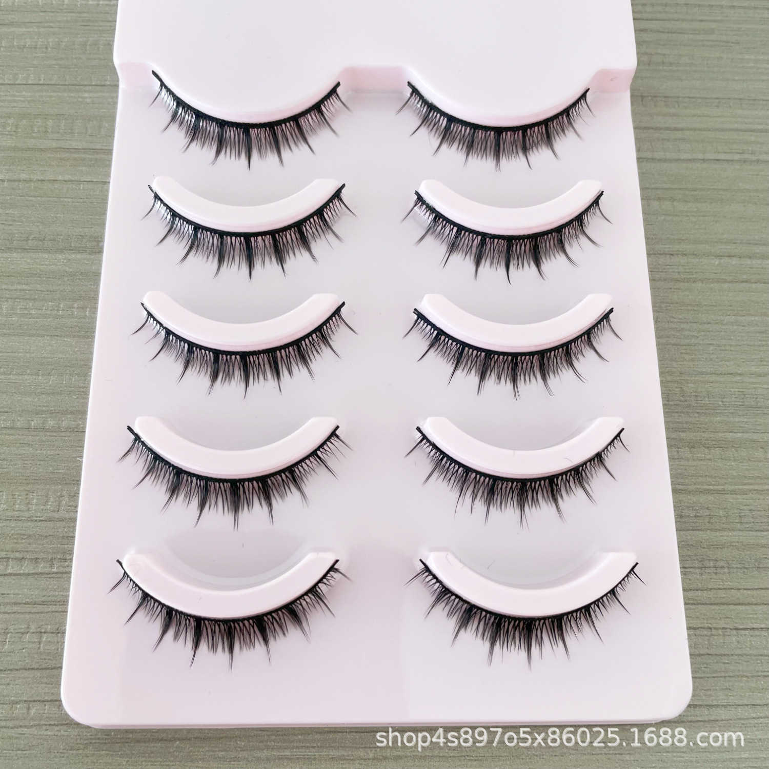 5-Pair COS Makeup Stage Performance Natural False Eyelash Thick Cross Eyelash Manga Full Article W250324
