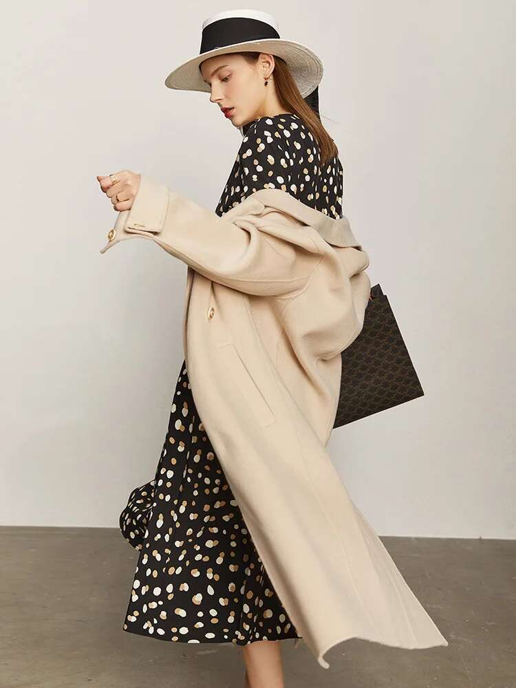 Amii Minimalism Summer New For Women Fashion Dot Printed Vneck Slim Fit Midi Ae Chiffon White Dress Vestidos 12140471