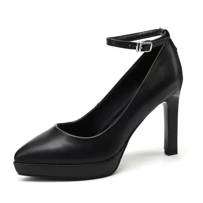 Spring and Autumn Season New Fashion Pointed Shallow Mouth One e Buckle Solid Color Women's Mary Jane Single Shoes