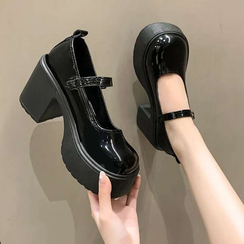 Fashion White Chunky Platform High Heels Women's 2025 New Fall/winter Mary Jane Shoes platform heels