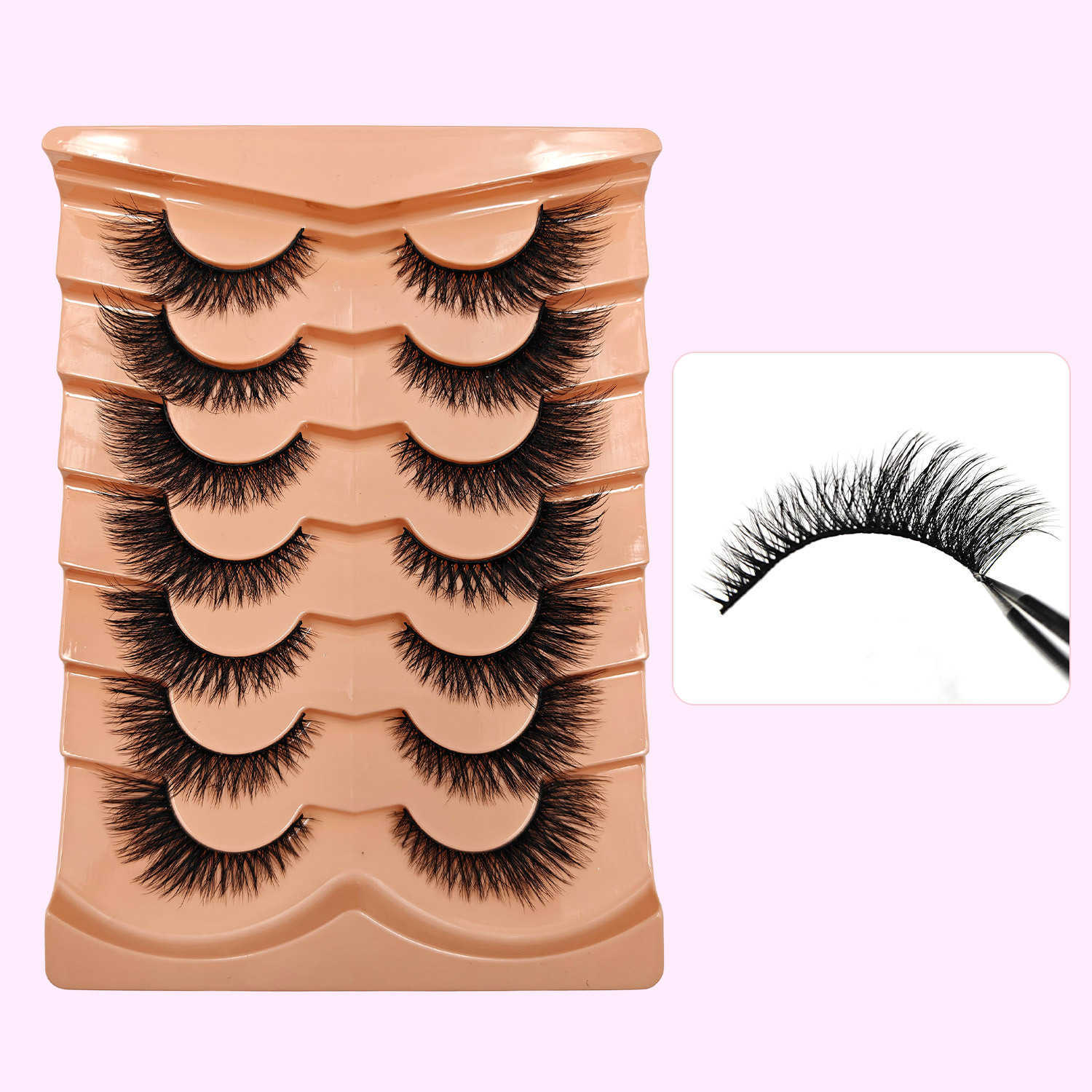 Seven pairs of dense explosive eyelashes messy and fluffy synthetic false eyelashes W250324