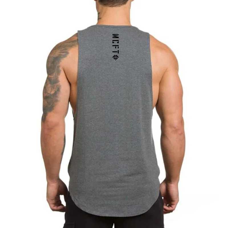 Muscleguys Cotton Gym Clothing Fitness Mens Stringer Tank Top Sleeveless Sports Tank Top Single Sleeve Sports Tank Top X250324