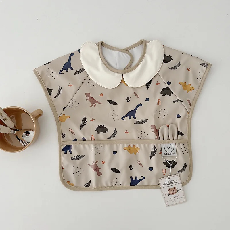 Baby bib soft waterproof eating clothes bib sleeveless cartoon printed dustproof feeding clothing for young childrens products 250324