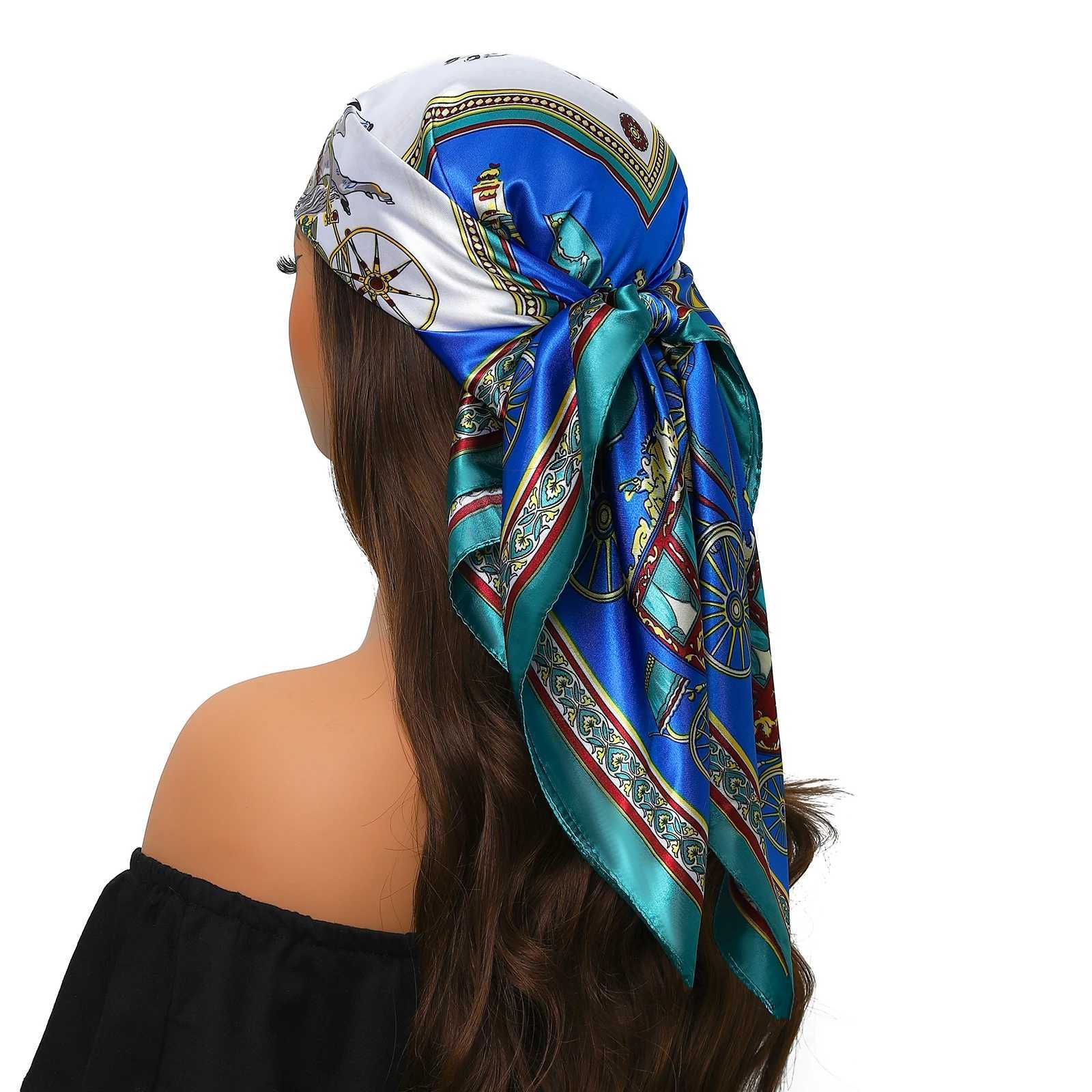 New 90 * 90cm vintage brand silk scarf with fashionable Bonn pattern square headscarf for women bag with foard muffler X2503241