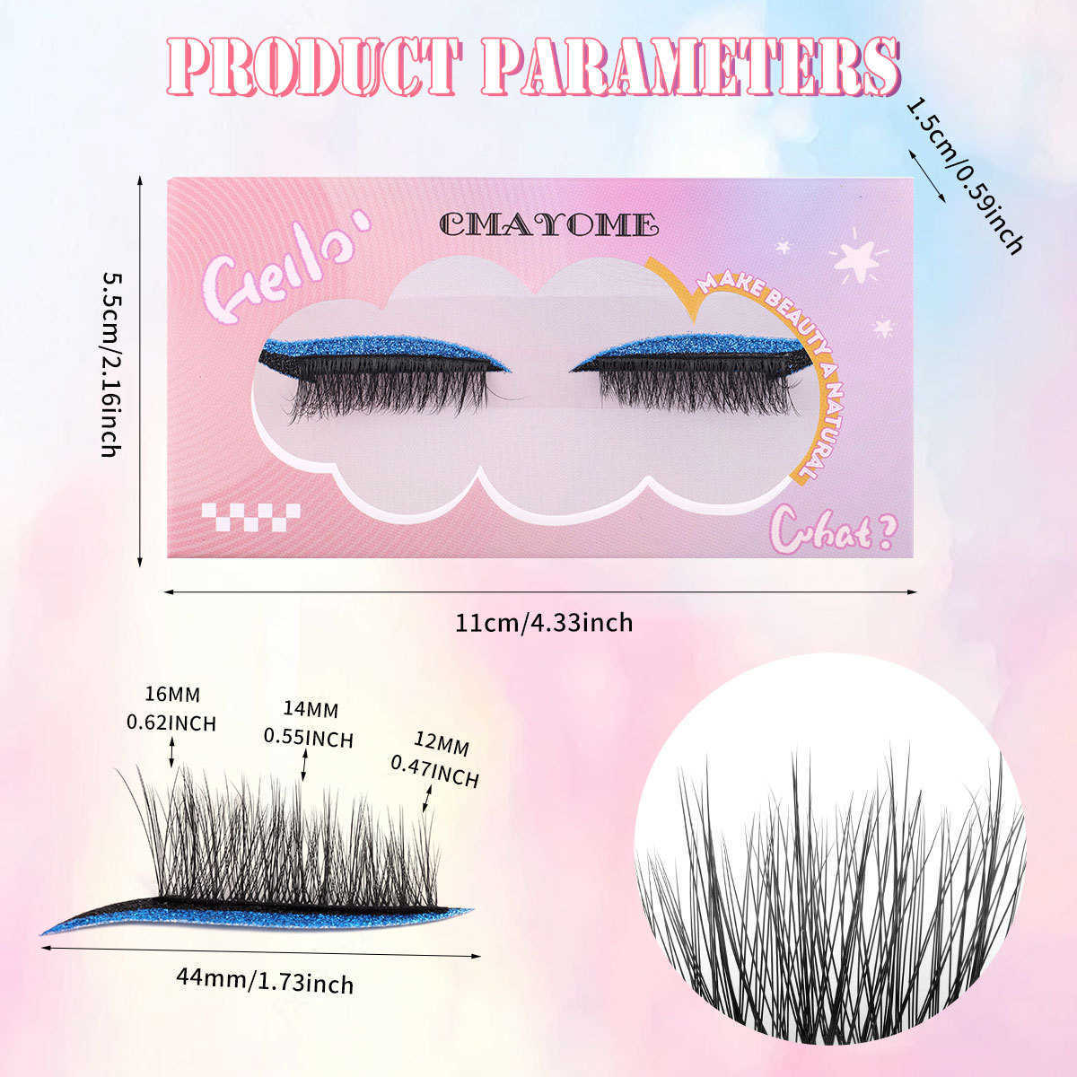 Hot selling lazy people bring their own eye shadow fake eyelash exaggerated eye shadow eyelash set W250324