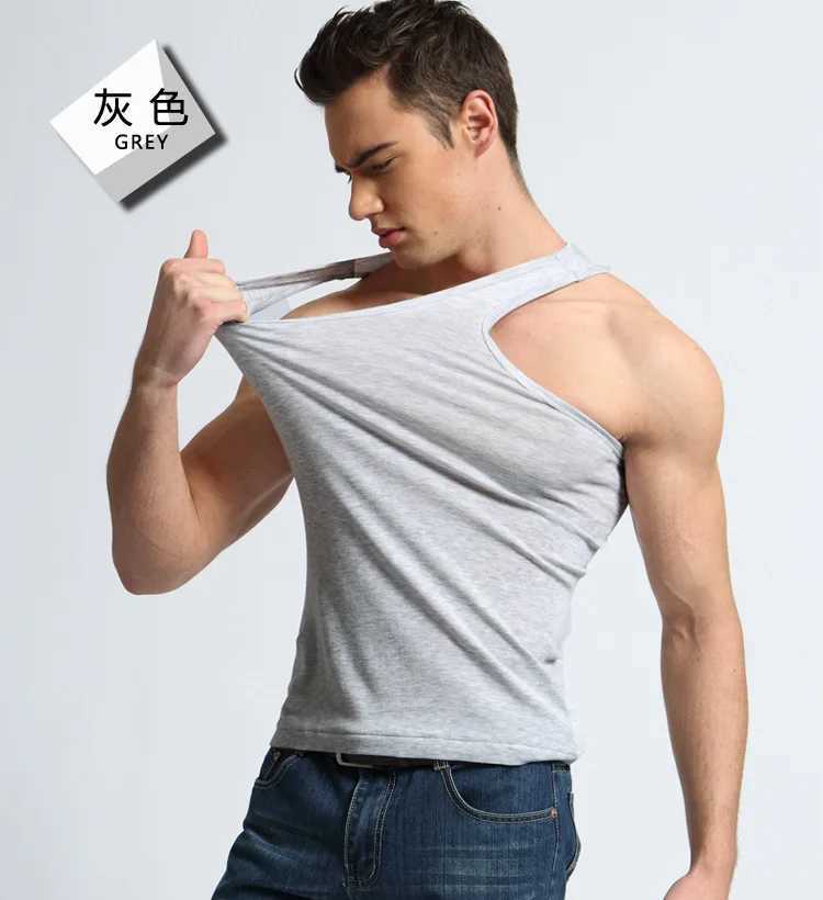 3 pieces/batch of cotton mens underwear sleeveless vest top solid muscle vest underwear O-neck gym clothing T-shirt mens vest 4XL X250324