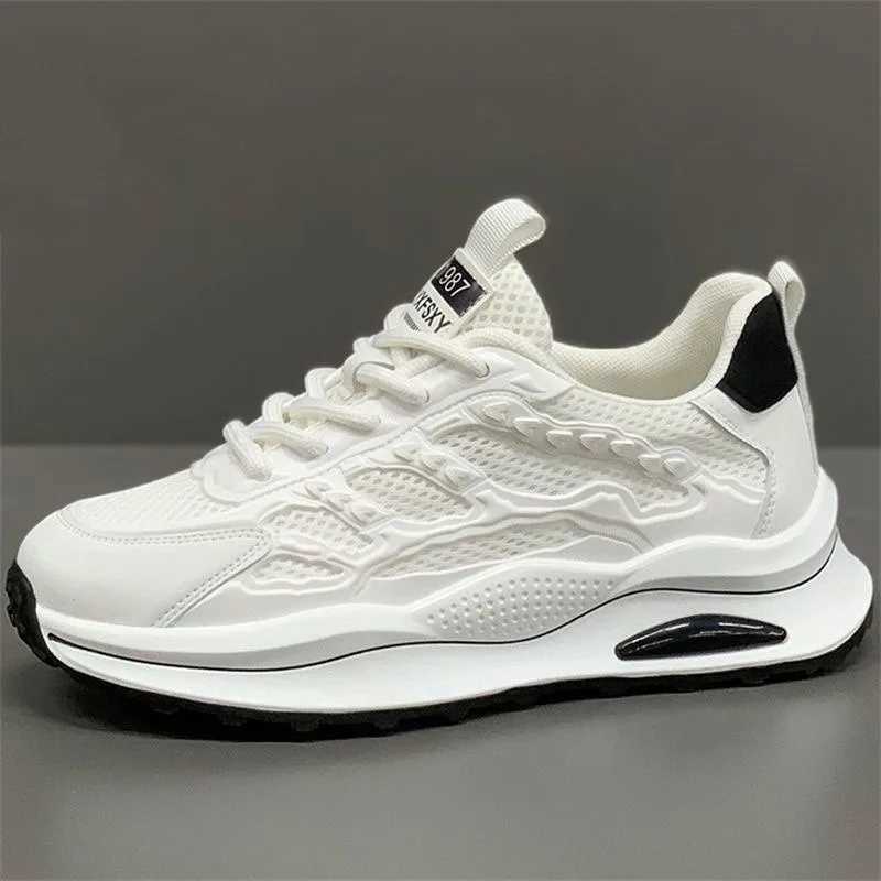 Mens breathable mesh shoes summer 2025 casual running shoes soft sole comfortable and lightweight Fi shoes thick sole sports shoesXJ250324
