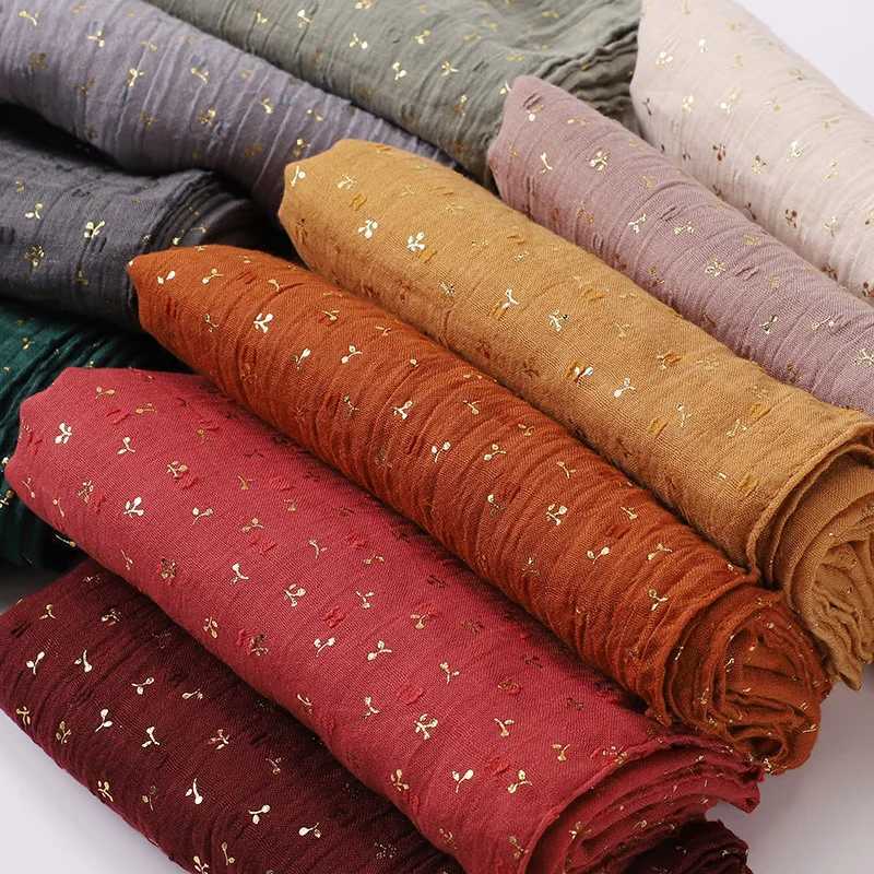 Cotton headscarf used for long bronze Muslim floral long headscarf Islamic scarf with headscarf X250324
