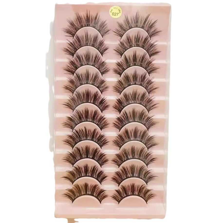 027 Ten pairs of pretending to be big demons thick fake eyelashes hard stems Barbie big eyes pointed tails exaggerated eyelashes curled eyelashes W250