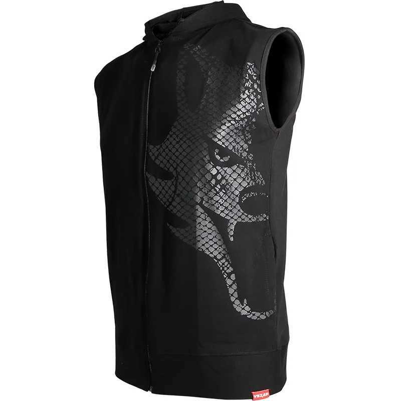 Vszap summer boxing training MMA sports jacket mens and womens fitness hooded sleeveless vest combat vest X2503241