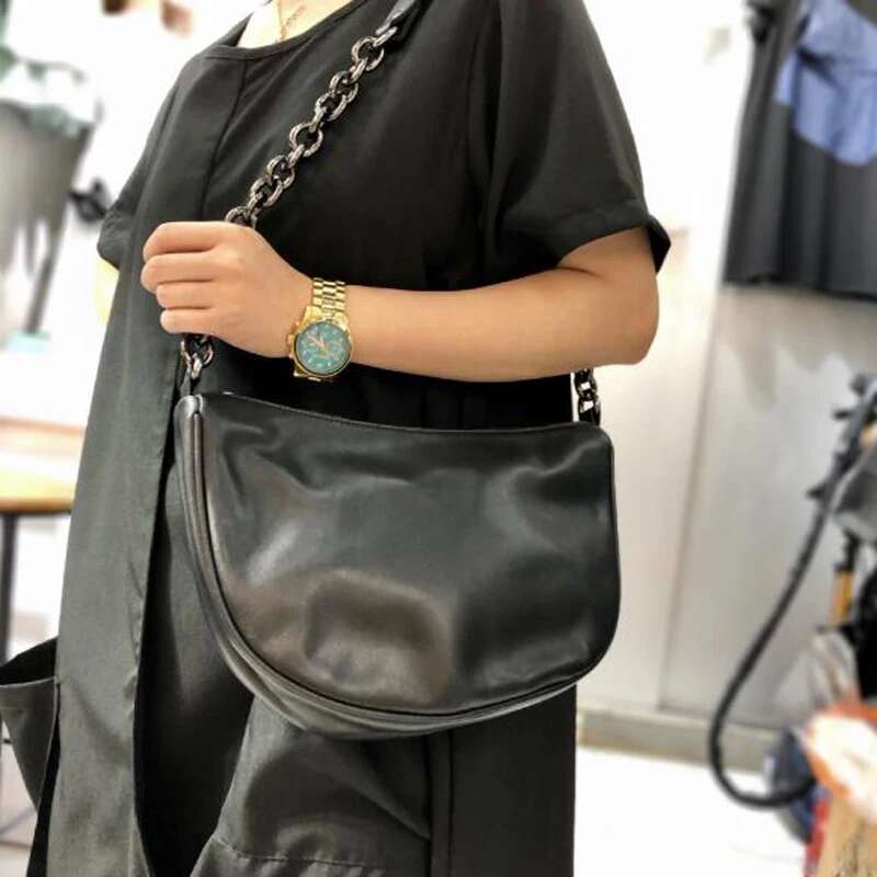 Cowhide Bags Women Fashion Messenger Cow Leather Handbags Cool Chain Shoulder Bag Sac Main Femme