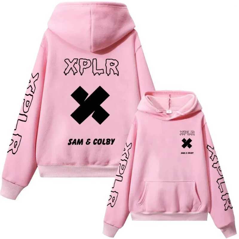 2024 Fashion Hoodie Mens Xplr Hoodie Sam and Colby Chainlink Merch Heart Printed Sweatshirt Mens Long Sleeve PulloverT250323