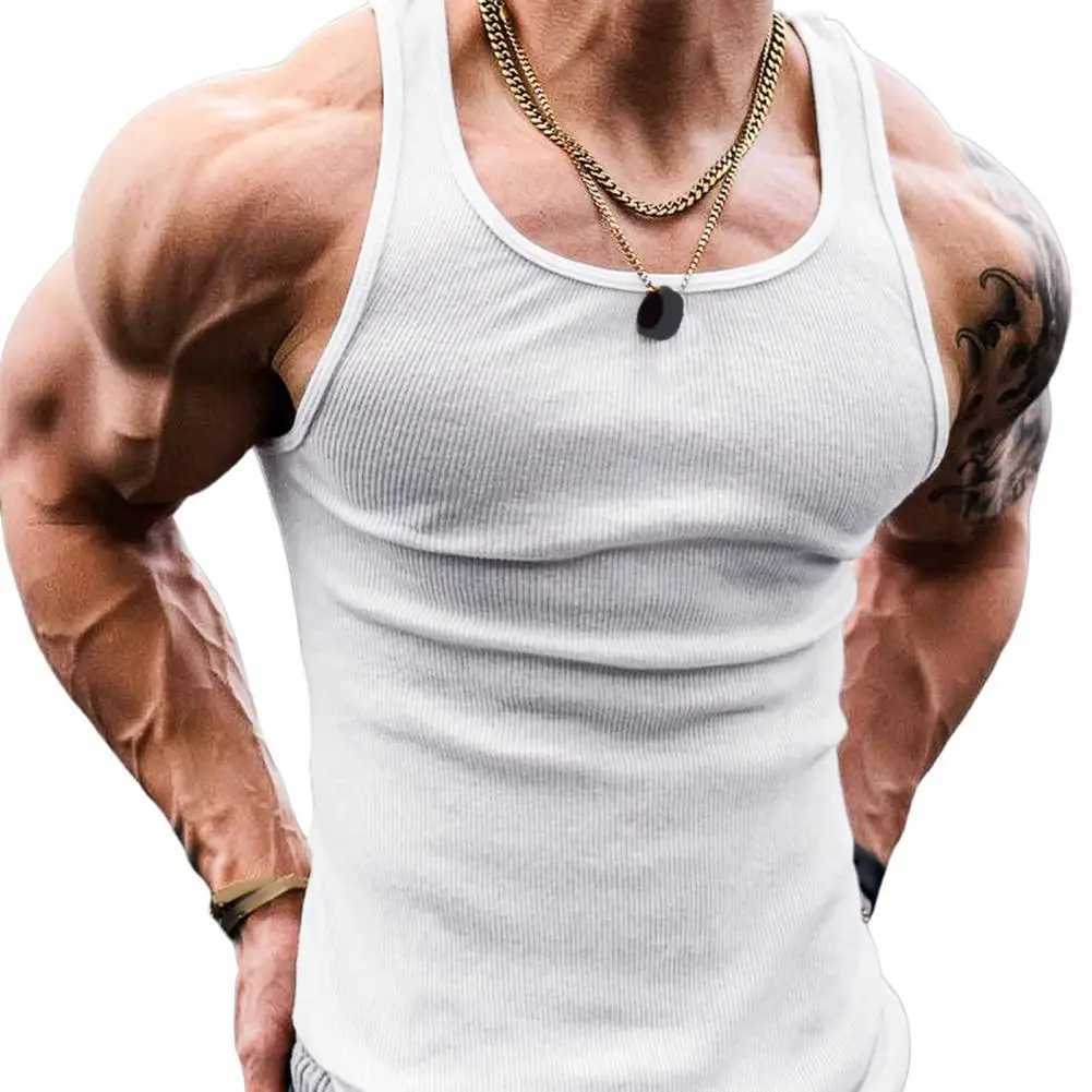 Mens summer vest sleeveless slim fit vest top wide shoulder strap shirt waist belt casual sports vest quick drying fitness top X250324