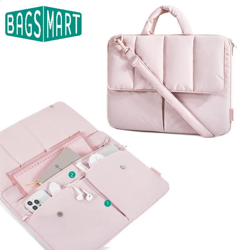 BAGSMART 15.6 Inch Laptop bag for Air/Pro Shockproof Water Resistant Notebook Pouch Laptop Cover Sleeve Compatible 250314