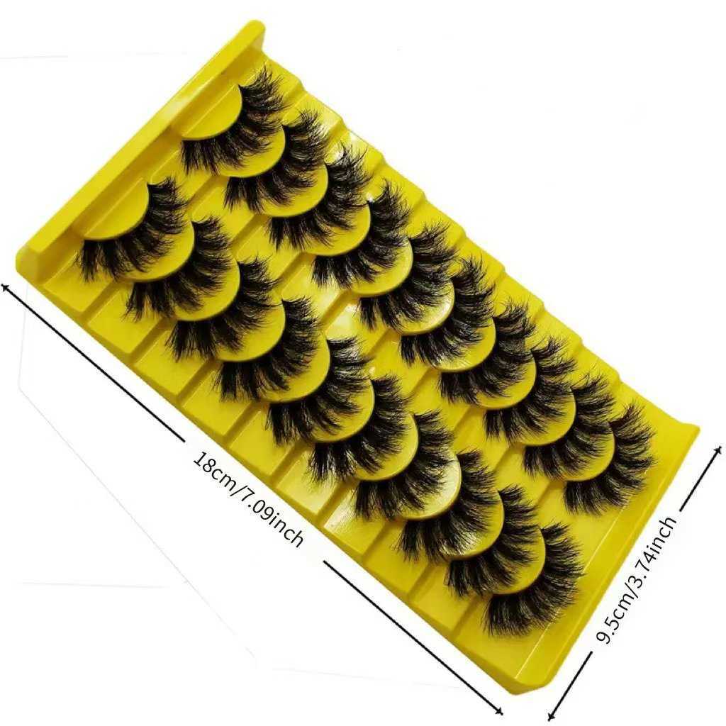 New product 10 pairs of high imitation mink fur false eyelashes natural simulation thick and curled eyelashes W250324