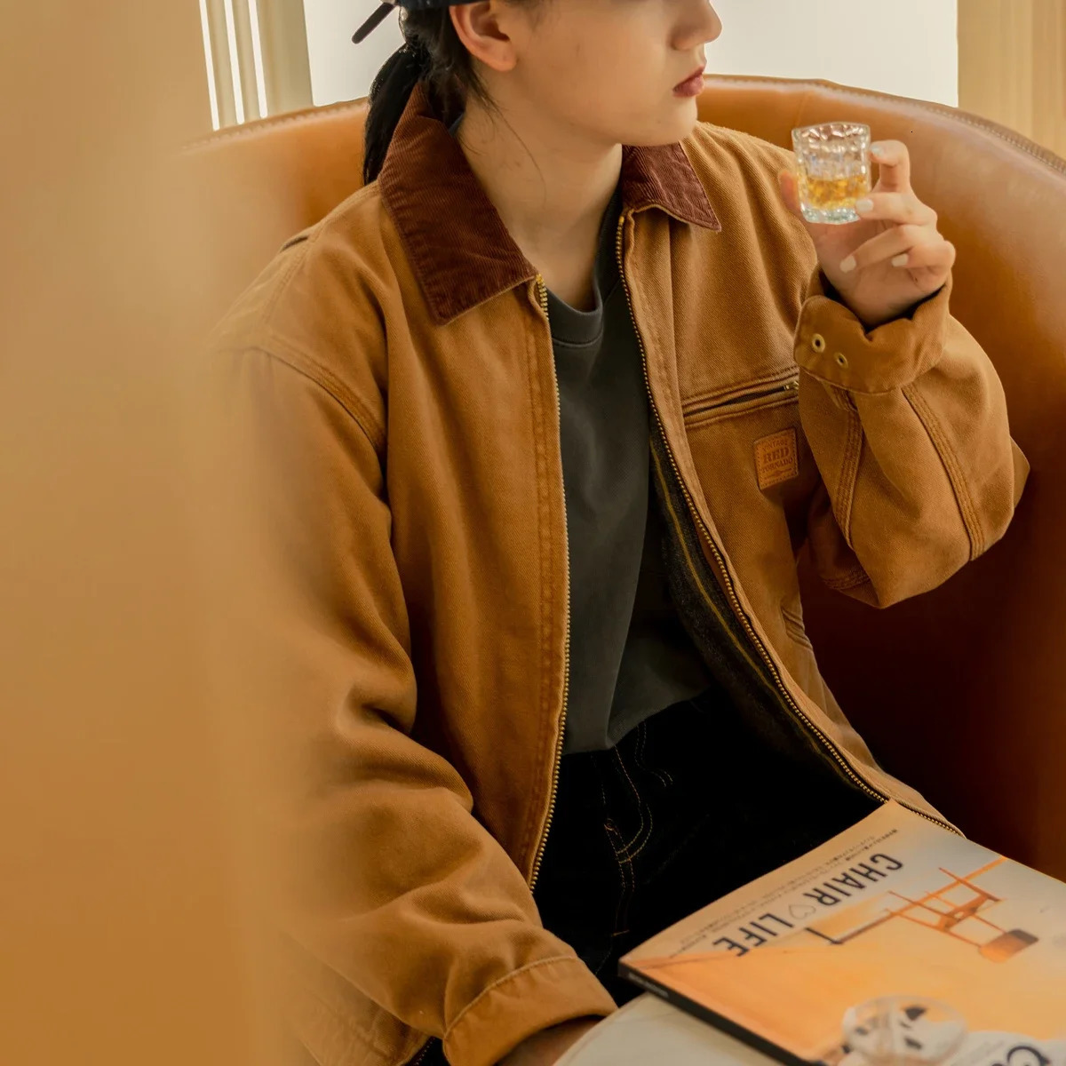 Red Tornado Mens Relaxed Fit Duck Blanket-Lined Detroit Jacket Vintage Workwear 250319