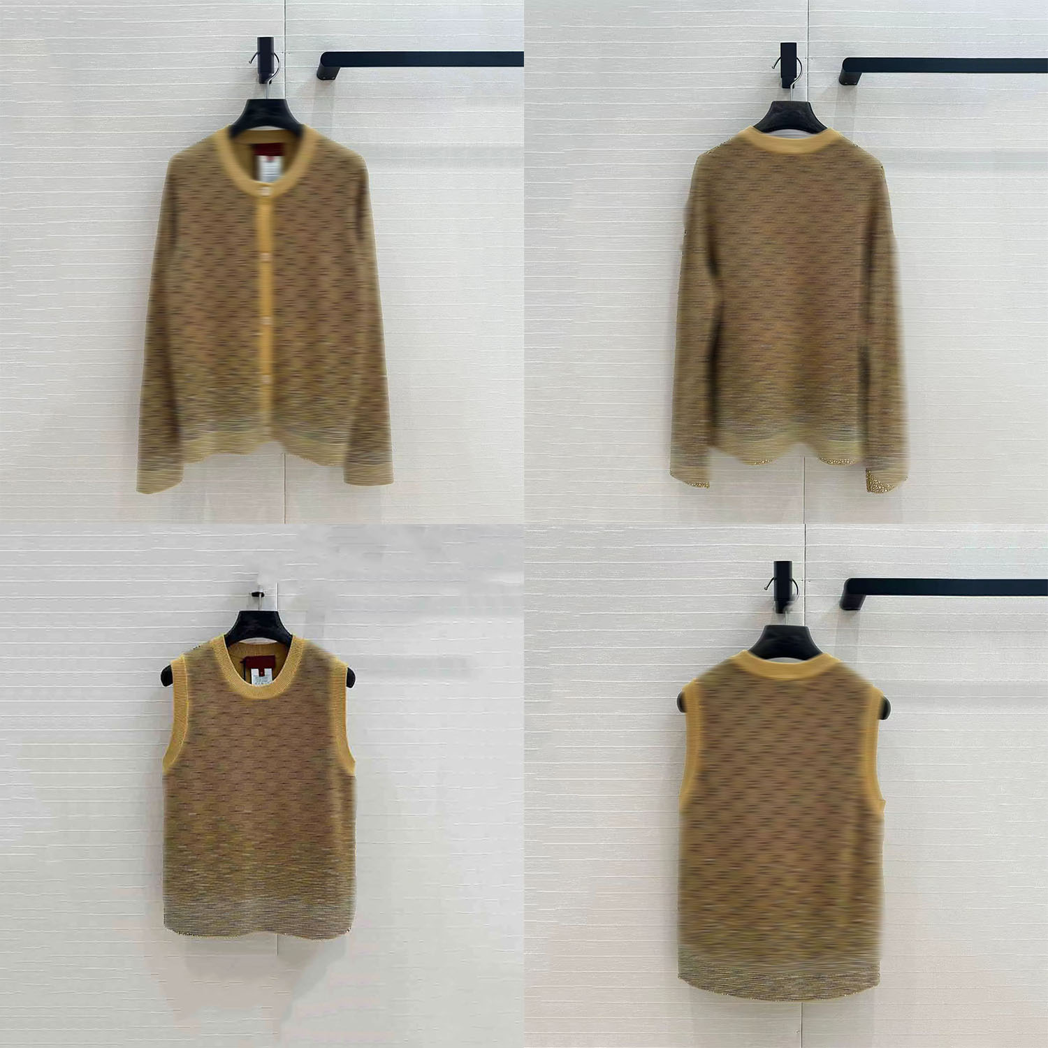 Designer Womens Kint Cardigan Sweater Full Rhinestone Embroidery Letter Tank Top Luxury Fashion Long Sleeve Tops Women