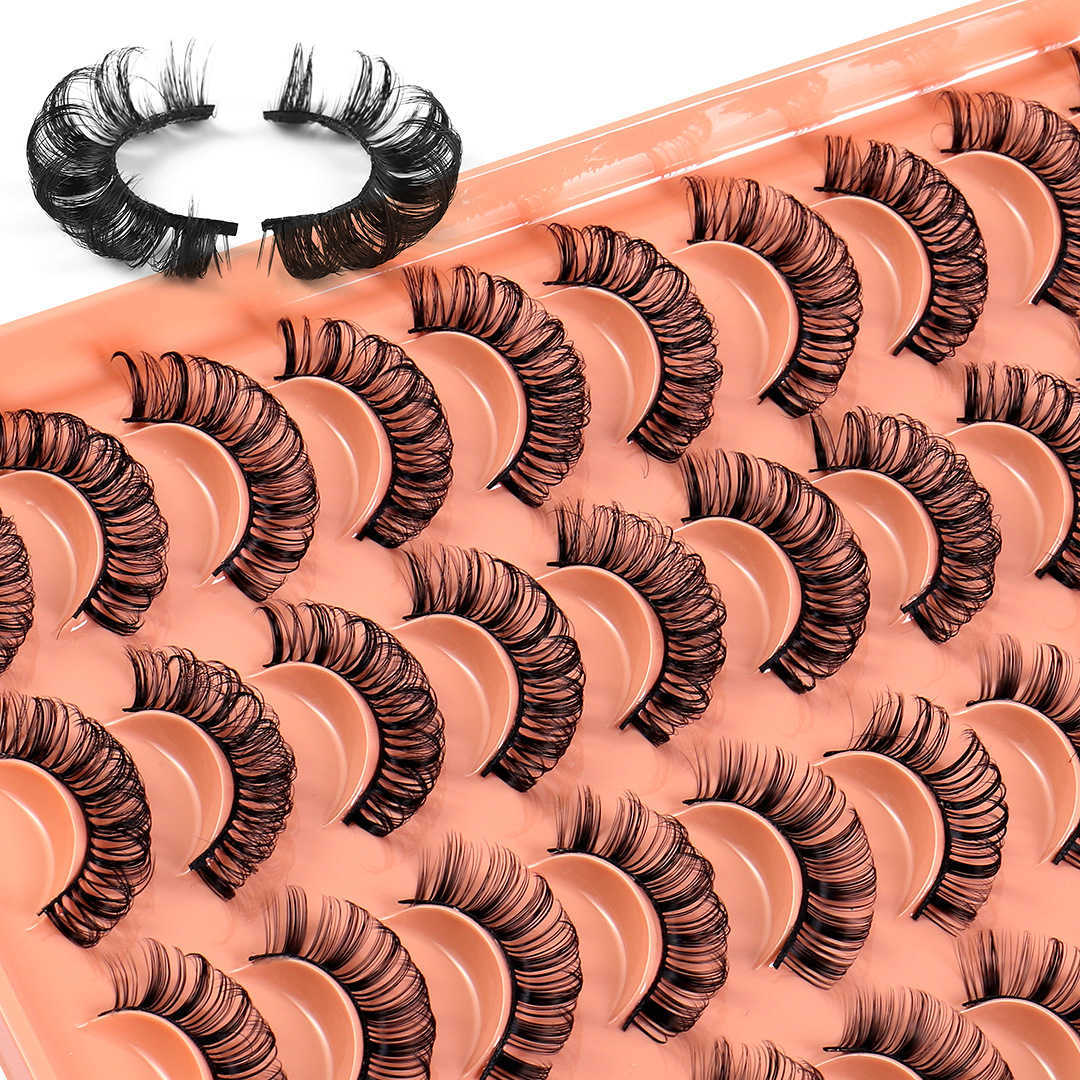 New DD Synthetic Fiber Russian Curl False Eyelash 20 Pair Set Thick Natural Grafted Eyelash W250324