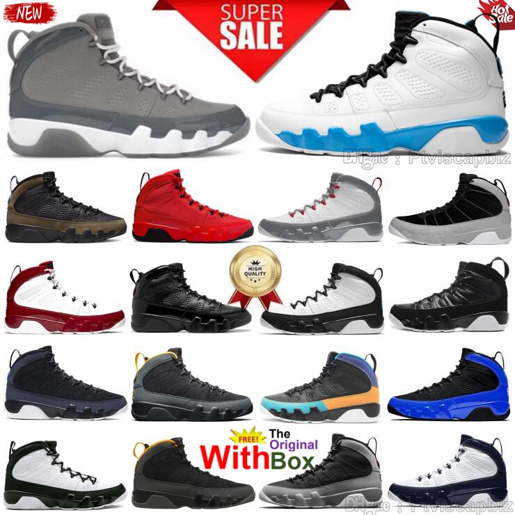 9 Chaussures de basket-ball de particules gris cool pour hommes baskets en lin noir Barons foncées charbones université bleu olive concord feu ro