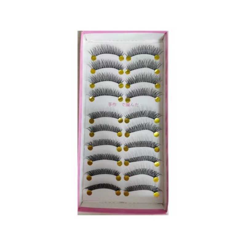 Cross 6 eyelets elongated thick 16 forked cotton thread pure handmade false eyelashes soft bridal makeup eyelashes W250324
