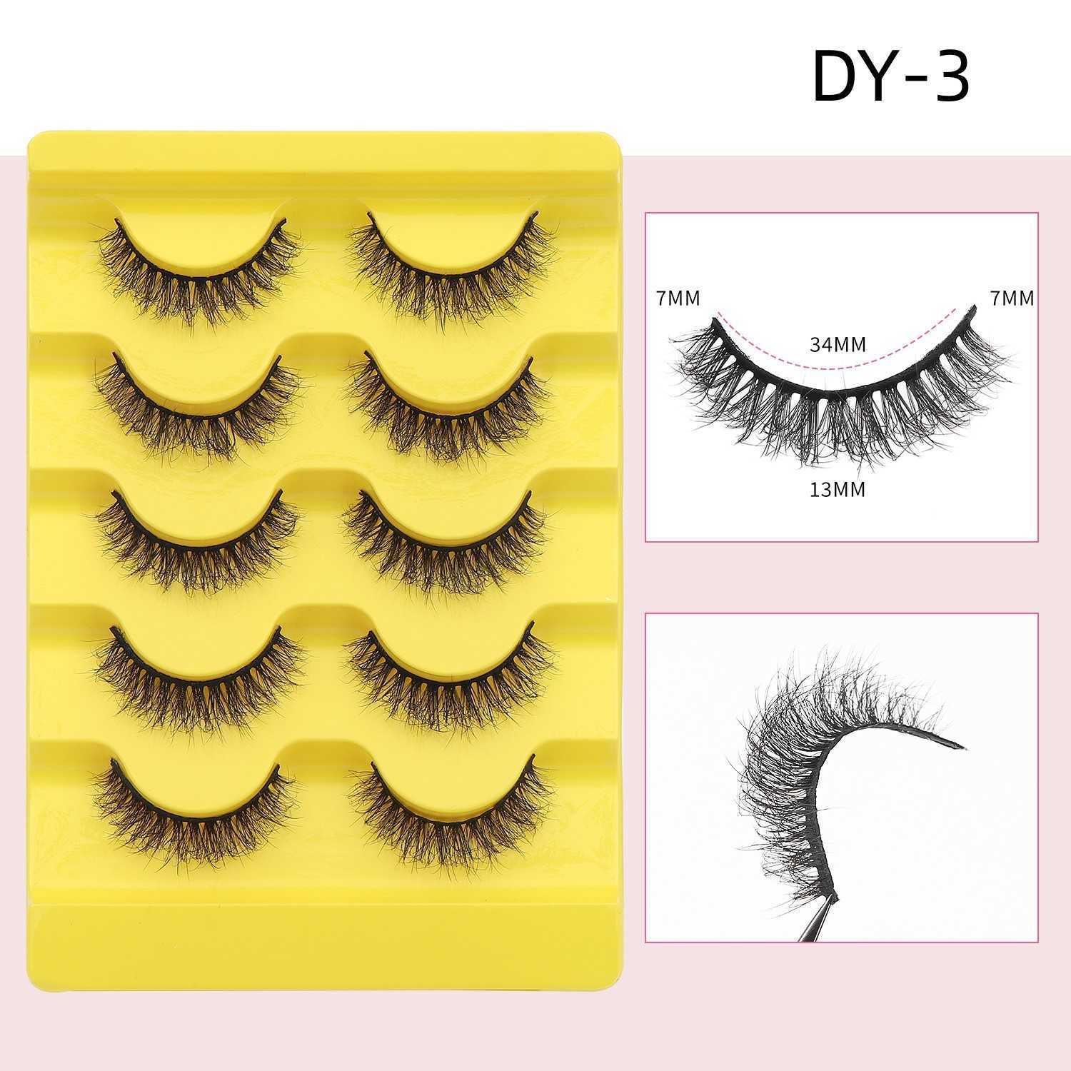 Five pairs of thick explosive eyelashes messy curled fluffy synthetic false eyelashes W250324