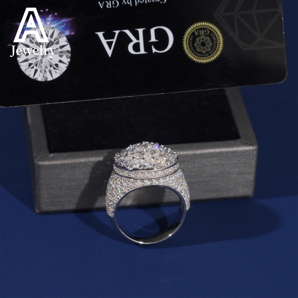 European and American fashion ring VVS Mossan Diamond Engagement Ring 925 sterling silver jewelry ice crystal ring GRA