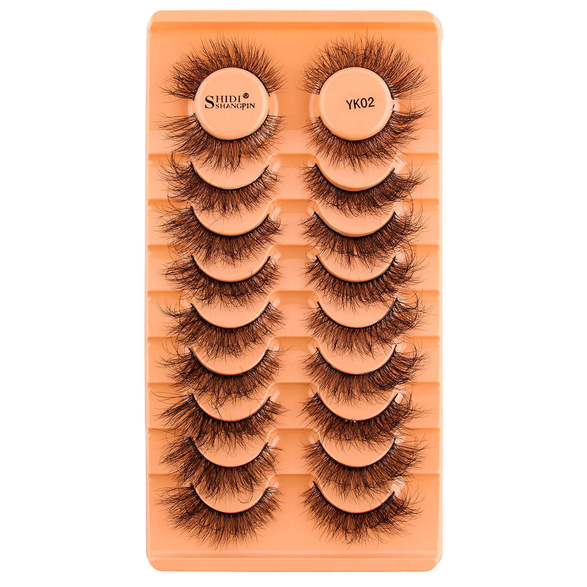 New product 10 pairs of fake eyelashes with natural fluffy faux mink fur and exaggerated thick eyelashes W250324