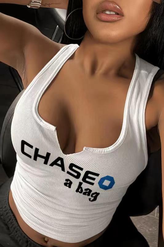 2025 New Outdoor Designer Vest Sexy Letter Printed Dress Women's Fashion Brand Sleeveless U-neck Vest