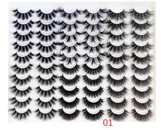 Thirty pairs of hot selling fluffy styles thick faux mink fur explosive fur styles curled and messy eyelashes W250324
