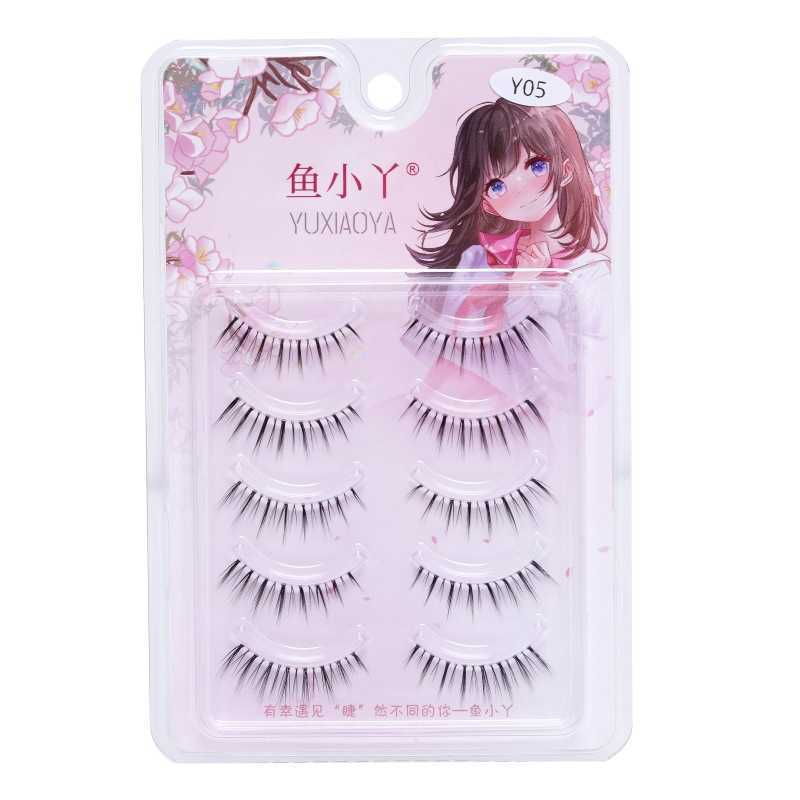 Fish Xiaoya Y05 False Eyelash Natural Mom Birth False Eyelash One Piece Transparent Meme Fairy Manga Eyelash W250324