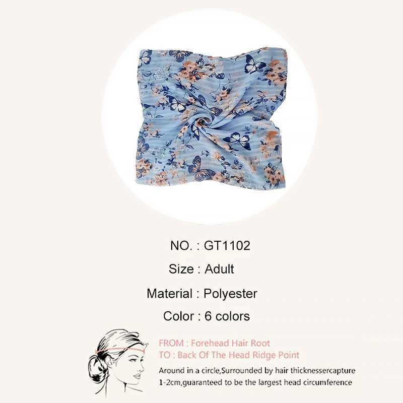 Printing Banda headbands square satin scarves fashionable turbo bands and new vintage hair accessories for girls X250324