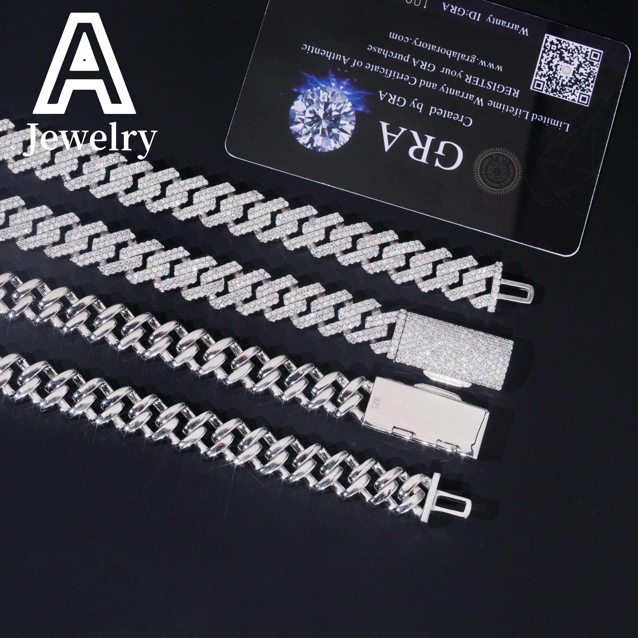 ced out Miami cuban chain hip hop jewelry necklace s925 moissanite diamond cuban link chain 12mm sharp cuban necklace bracelet