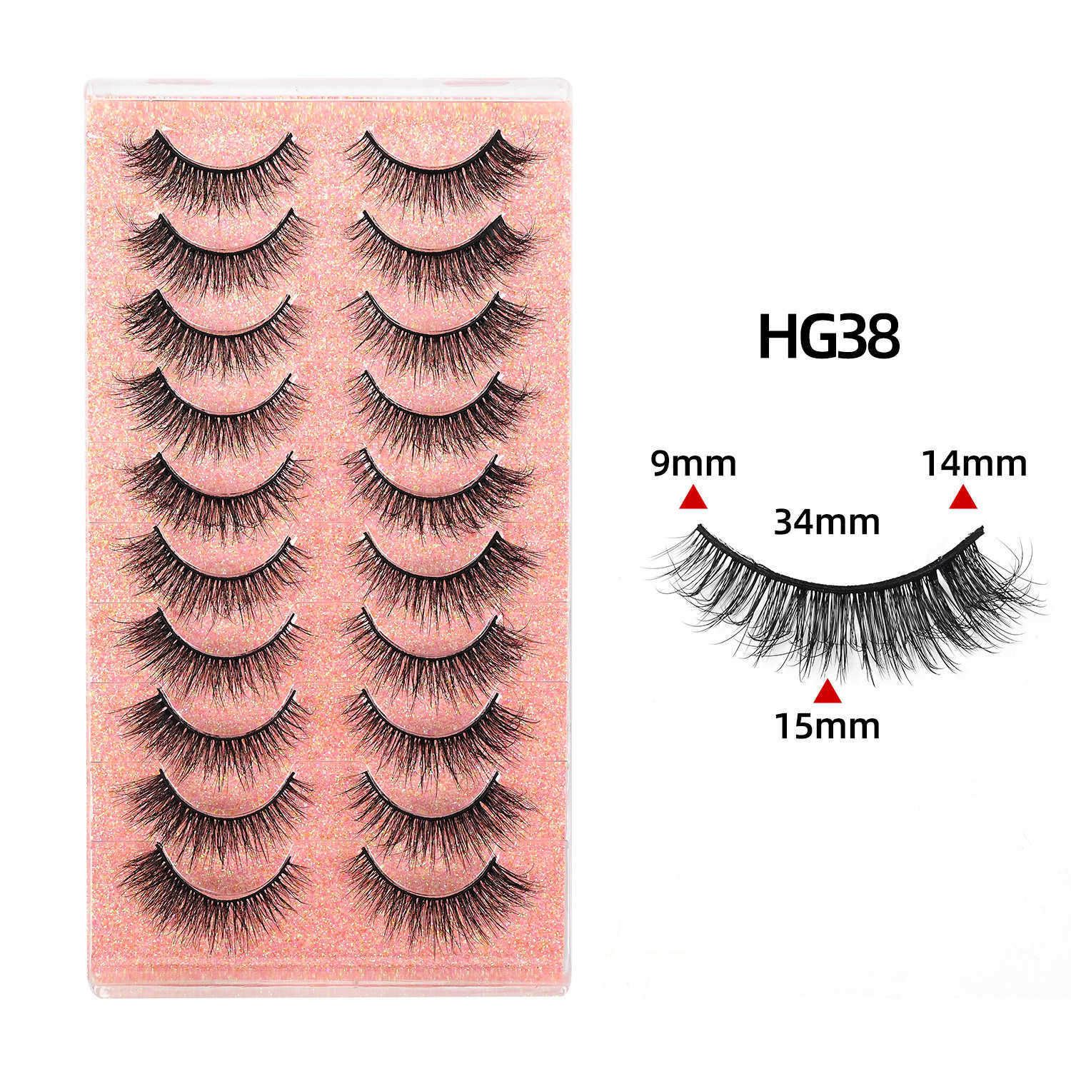 Cats Eye Thick Eyelash 10 Pair Set Imitation True and False Eyelash Natural Curling and Curling Eyelash W250324