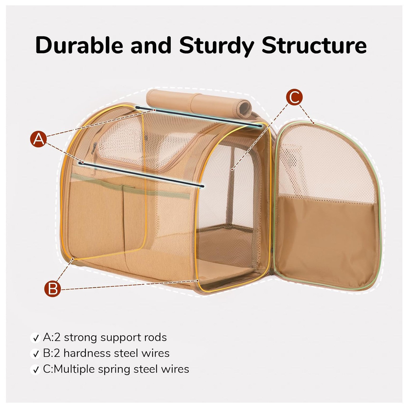 Expandable Pet Carrier: Soft-Sided Design with Adjustable Leash for Small Dogs & Cats Travel Free shipping