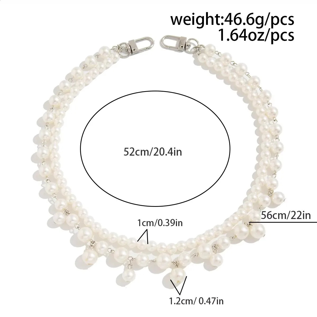 IngeSight.Z Men Hip Hop Multilayer Pearl Jeans Pants Keychain Chain Women Trousers Hipster Pant Chain Party Decoration 250324