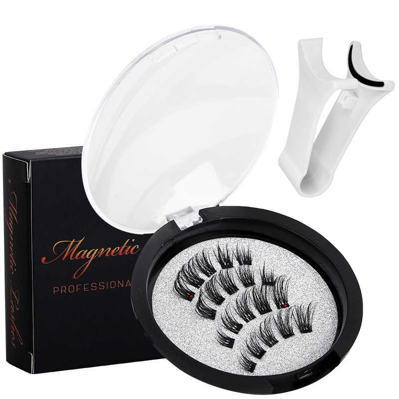 Magnetic eyelash suction integrated strong magnetic glue free black stem thick false eyelash set W250324