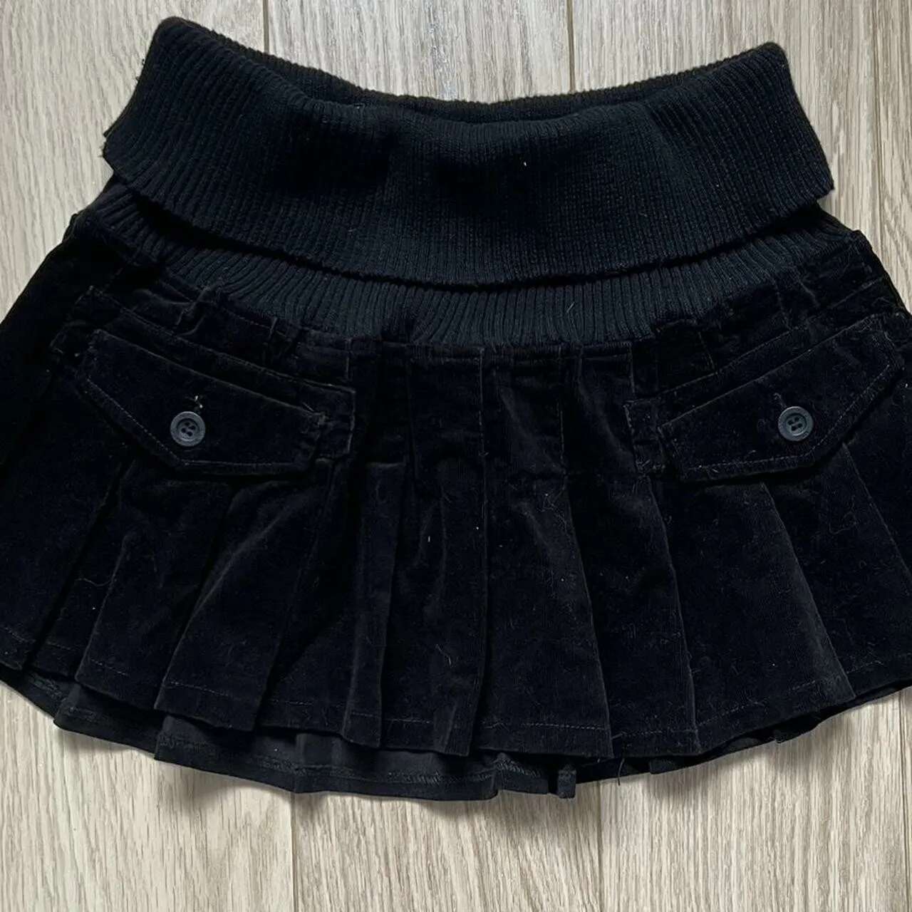 Y2k Ribbed Stretchy Waistband Mini Gothic Pleated Womens Haruku Autumn Winter Retro Apricot Black High Waist Skirt