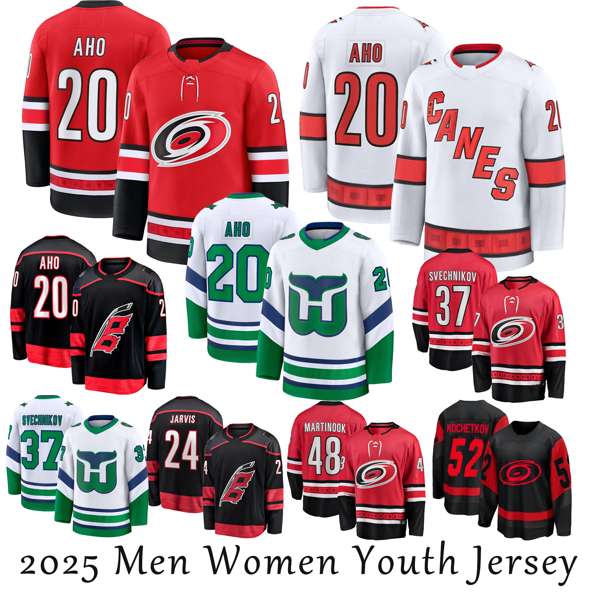 20 Sebastian Aho carolina hockey jersey hurricaness jersey Andrei Svechnikov Martin Necas Seth Jarvis Brent Burns Pyotr Kochetkov Staal hartford whalers jerseys