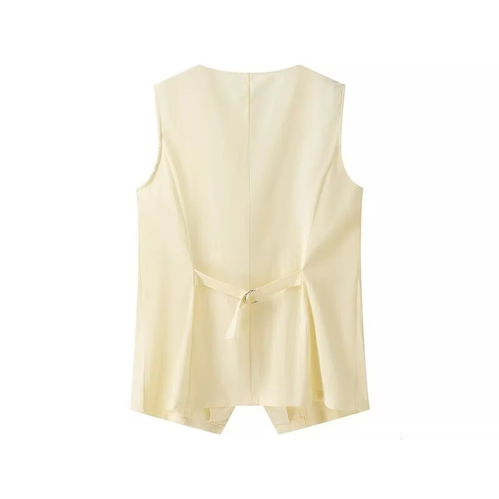 Zach Ailsa 2024 Summer Product Womens Style Round Neck Sleeveless Single breasted Tank Top High Waist Shorts Fashion Set 250322