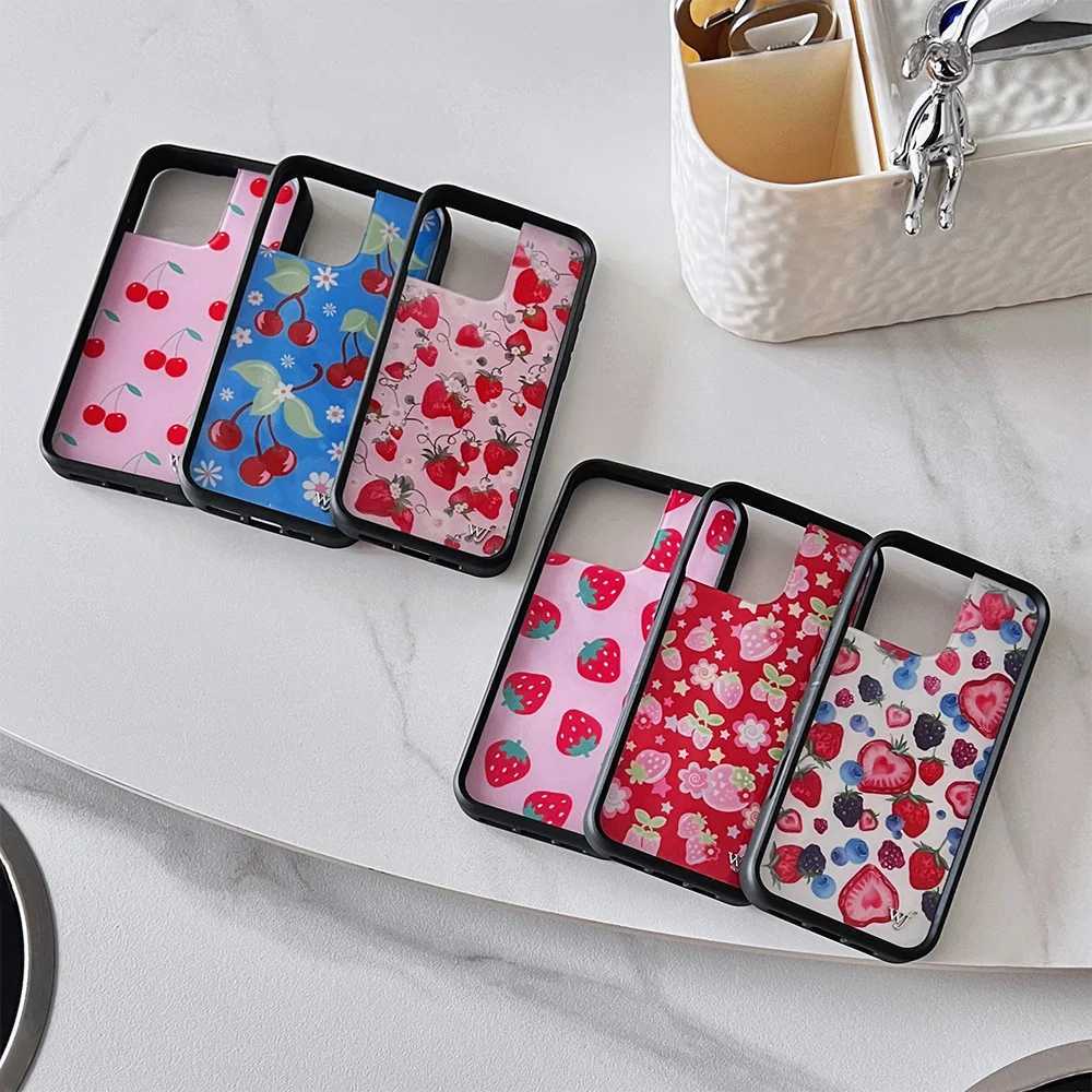 Wildflower 3D Fresh Fruit Strawberry ry Phone Cases For iPhone 12 13 14 15 16 Pro Max WF INS Cute Cartoon eberries Case Z250324