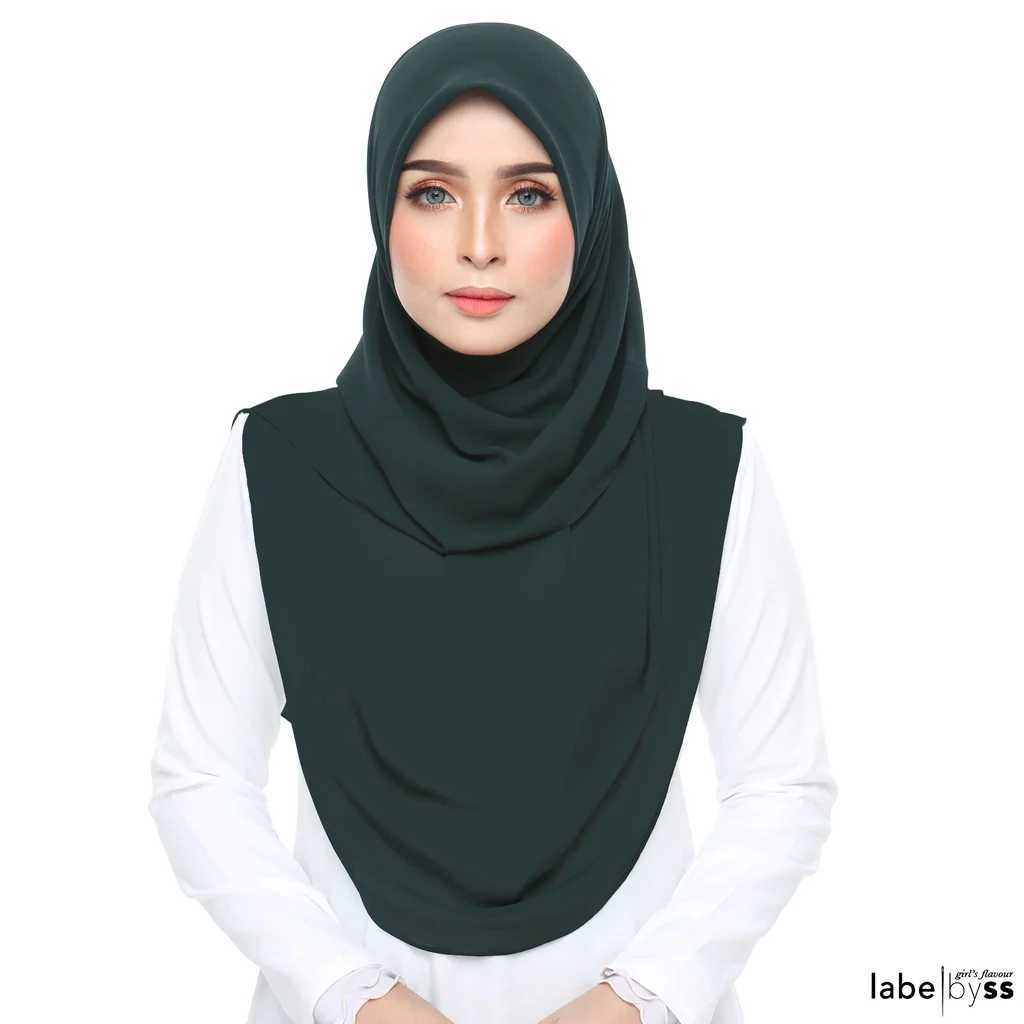 Muslim Square Instant Turban Plain Inner Scarf Headscarf Chiffon Wen Fashion Islamic Scarves Wan (113 * 117CM) X250324