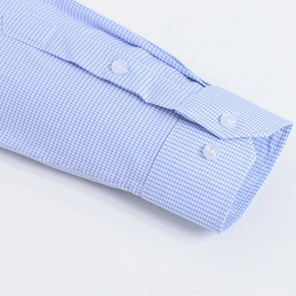Mens Houndstooth button long sleeved business event dress bamboo fiber regular fit easy care striped shirt X250324
