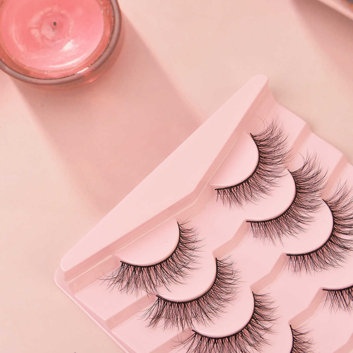 Flat fake eyelashes 7 pairs set elongated and naturally fluffy eyelashes at the end of the eye W250324