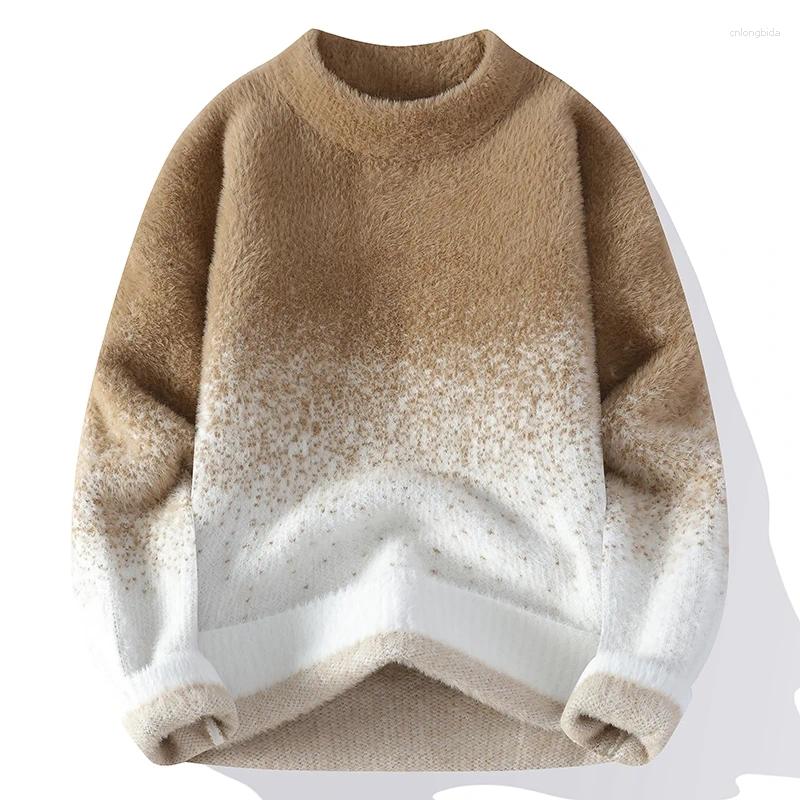 Men's Sweaters 2025 Fall Winter High End Mink Cashmere Sweater Men Turtleneck Pullovers Fashion Mens Christmas Jumper Soft Warm Pull Homme