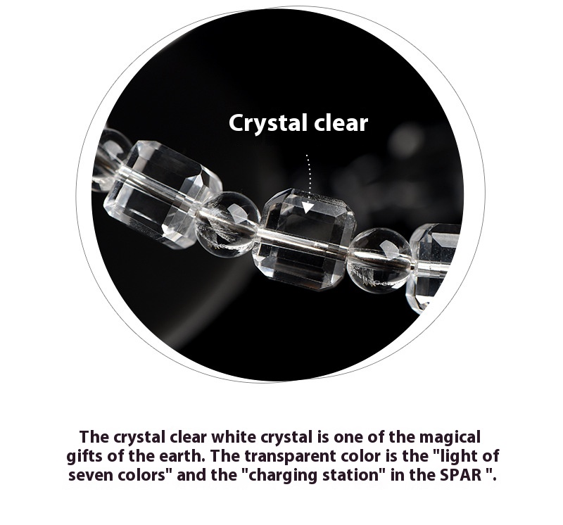 Natural Old Mine White Crystal Cube Sugar String Bracelet Bracelet