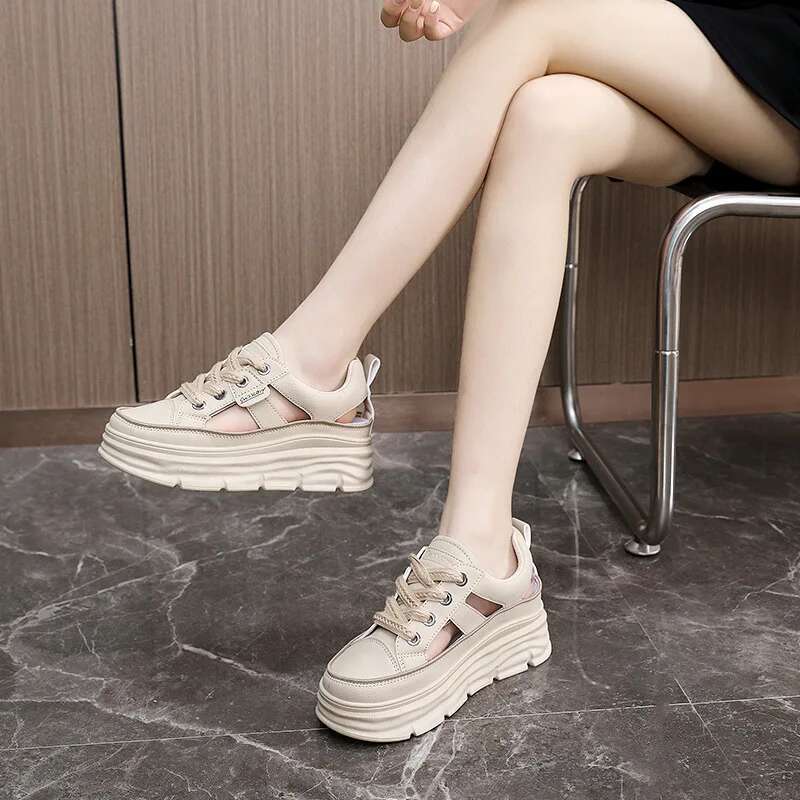 2025 Summer New Sandals Platform Breathable Women Casual Shoes Fashion Lace-Up Sneakers comfortable Woman Sandalias