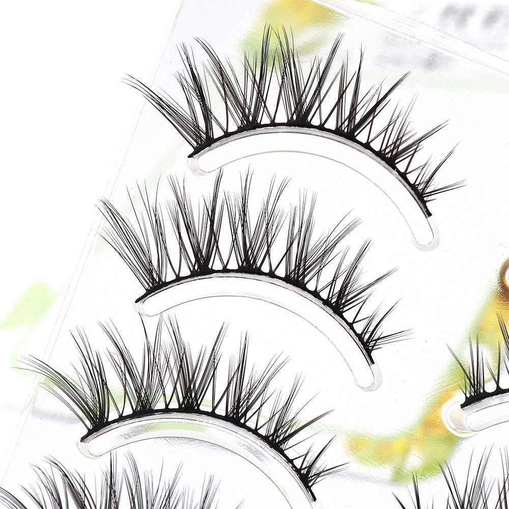 Thick messy and elongated false eyelashes at the end of the eye can support double eyelids and naturally cross Barbie wild makeup eyelashes W250324