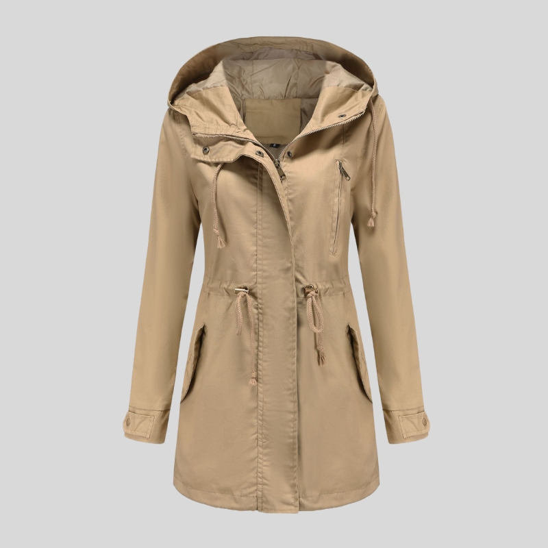 New cotton hooded trench coat women's spring and autumn coat European and American large size loose solid color clothing