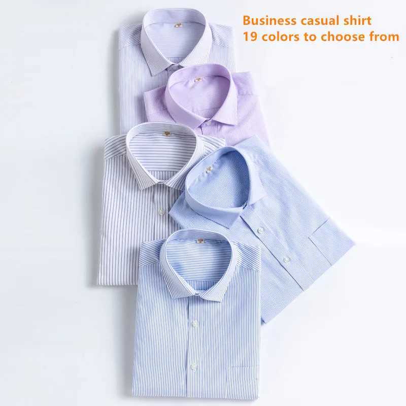 Mens Classic Long Sleeve Solid Stripe Basic Dress with Single Patch Pocket Formal Business Standard Suitable for Office Social Shirt X250324