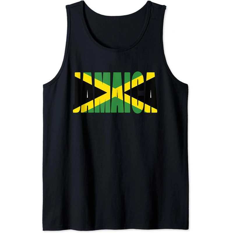 New Design 2024 Jamaica Flag Tank Top Mens Summer Sleeveless T-shirt Cool 3D Printed Jamaica Flag Graphic Tank Top Street T-shirt X250324